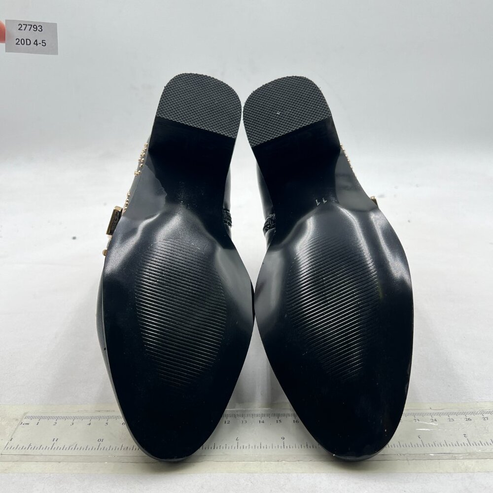 Studded Black Ankle Boots with Buckles - Picture 6 of 7